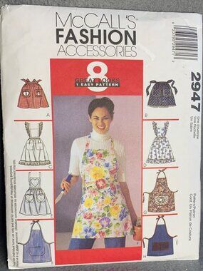 McCall's Misses Apron Sewing Pattern 2947 - Uncut